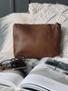Kosmetikkpung / Clutch - Cognac leather