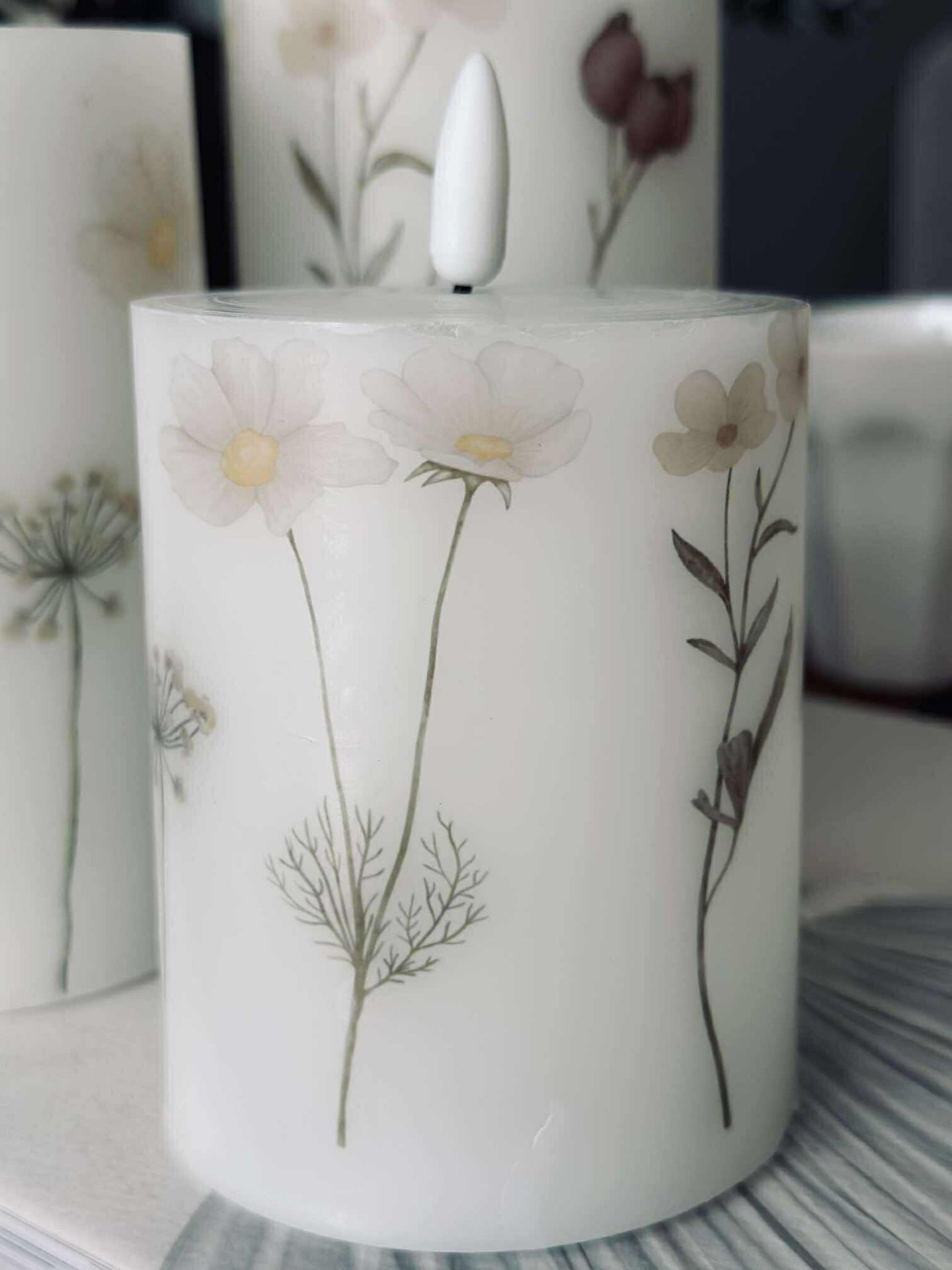 LED blokklys FLOWER – Sett m. 3 stk og fjernkontroll