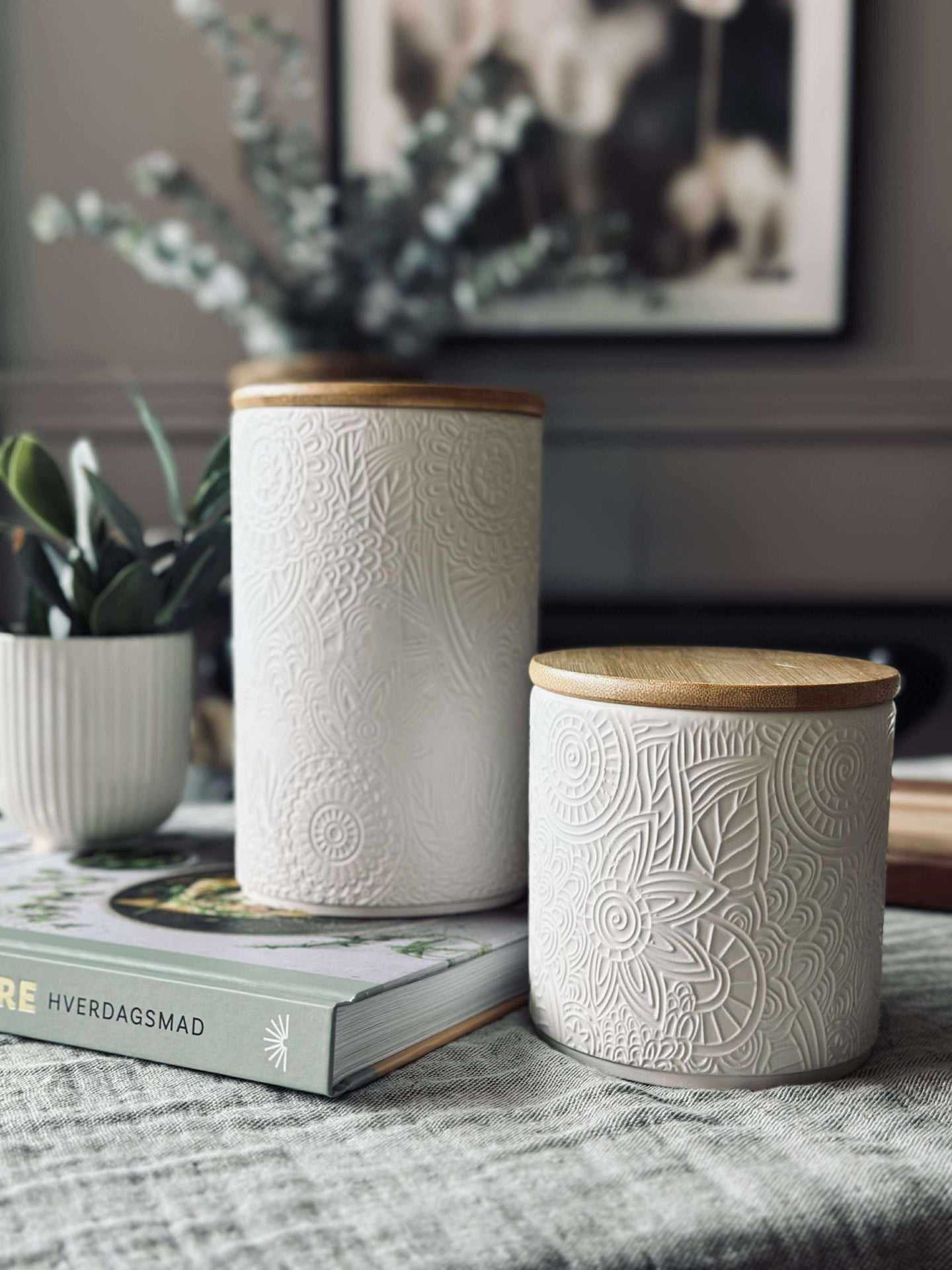 Krukke med lokk - Keramikk 800 ml