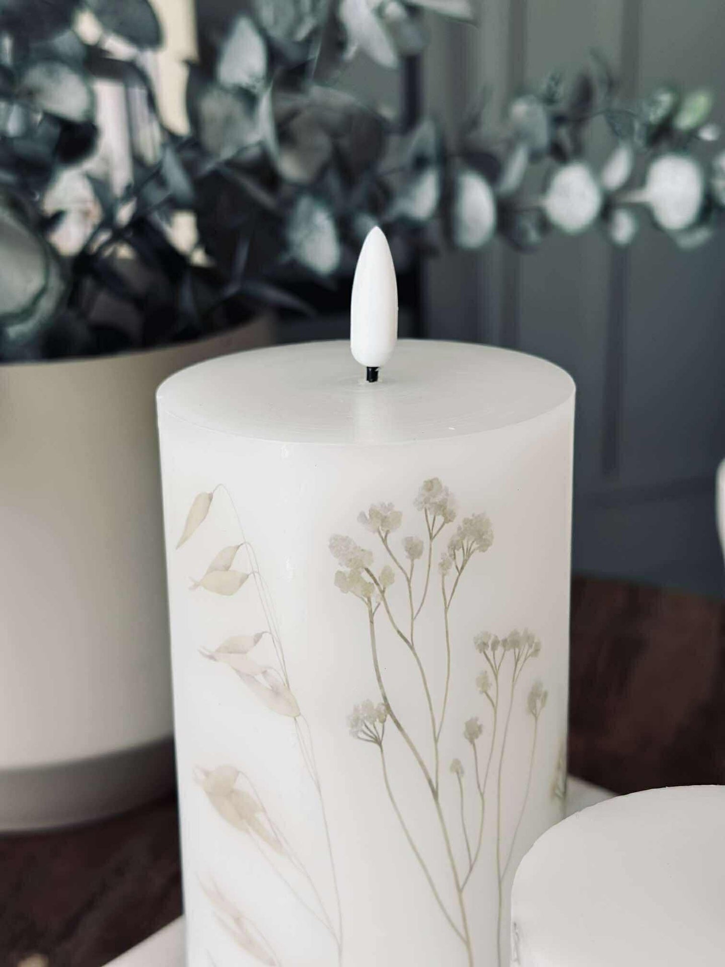 LED blokklys FLOWER – Sett m. 3 stk og fjernkontroll
