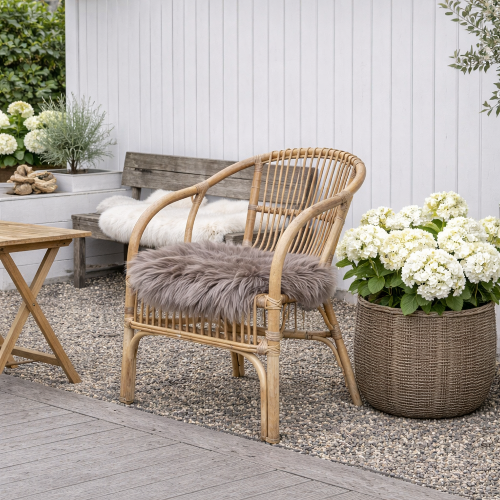 Sitteskinn av lammeskinn Ø 37 - Mocca