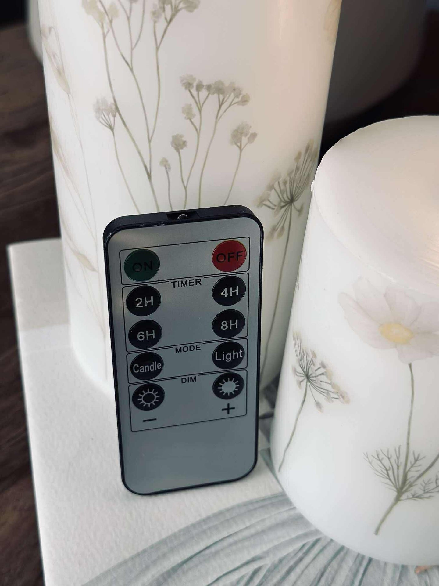 LED blokklys FLOWER – Sett m. 3 stk og fjernkontroll