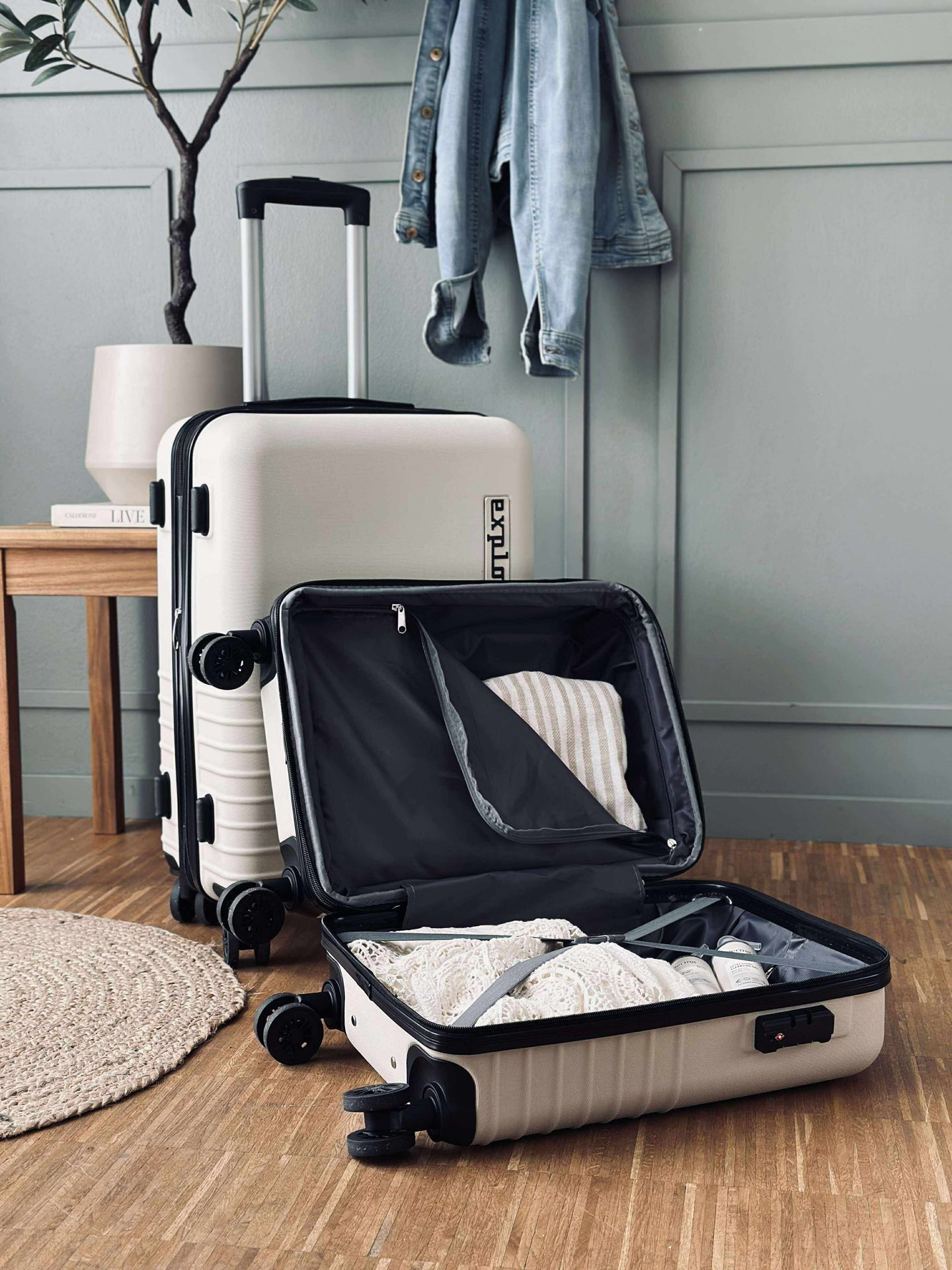 Koffertsett med 2 stk – Beige
