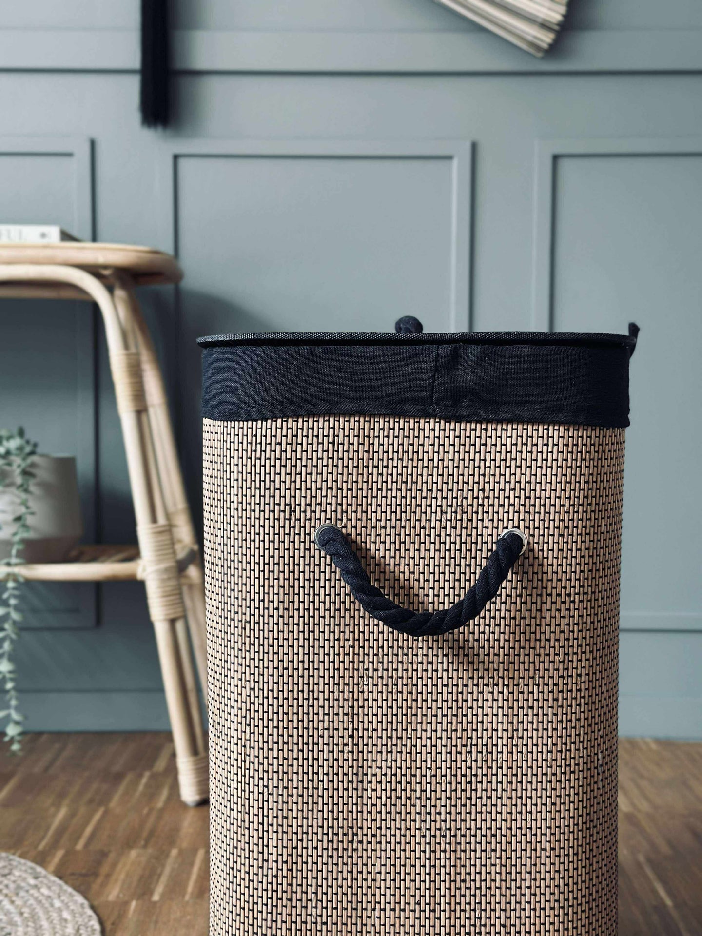 Skittentøyskurv i bambus - Svart