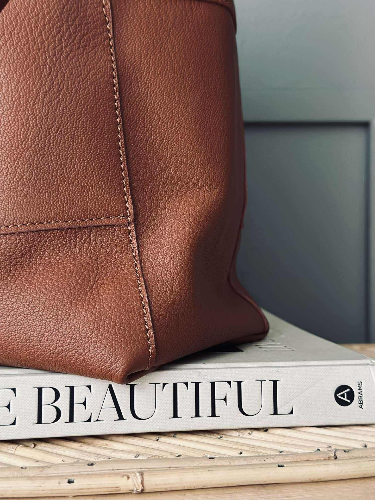 Shopper Daily i mykt skinn - Cognac