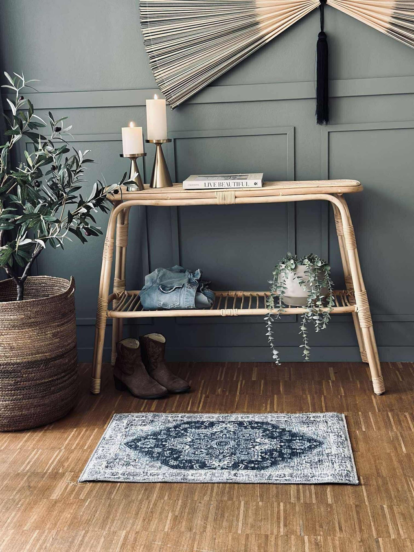 Dørmatte vintagelook Blå 50x80 cm