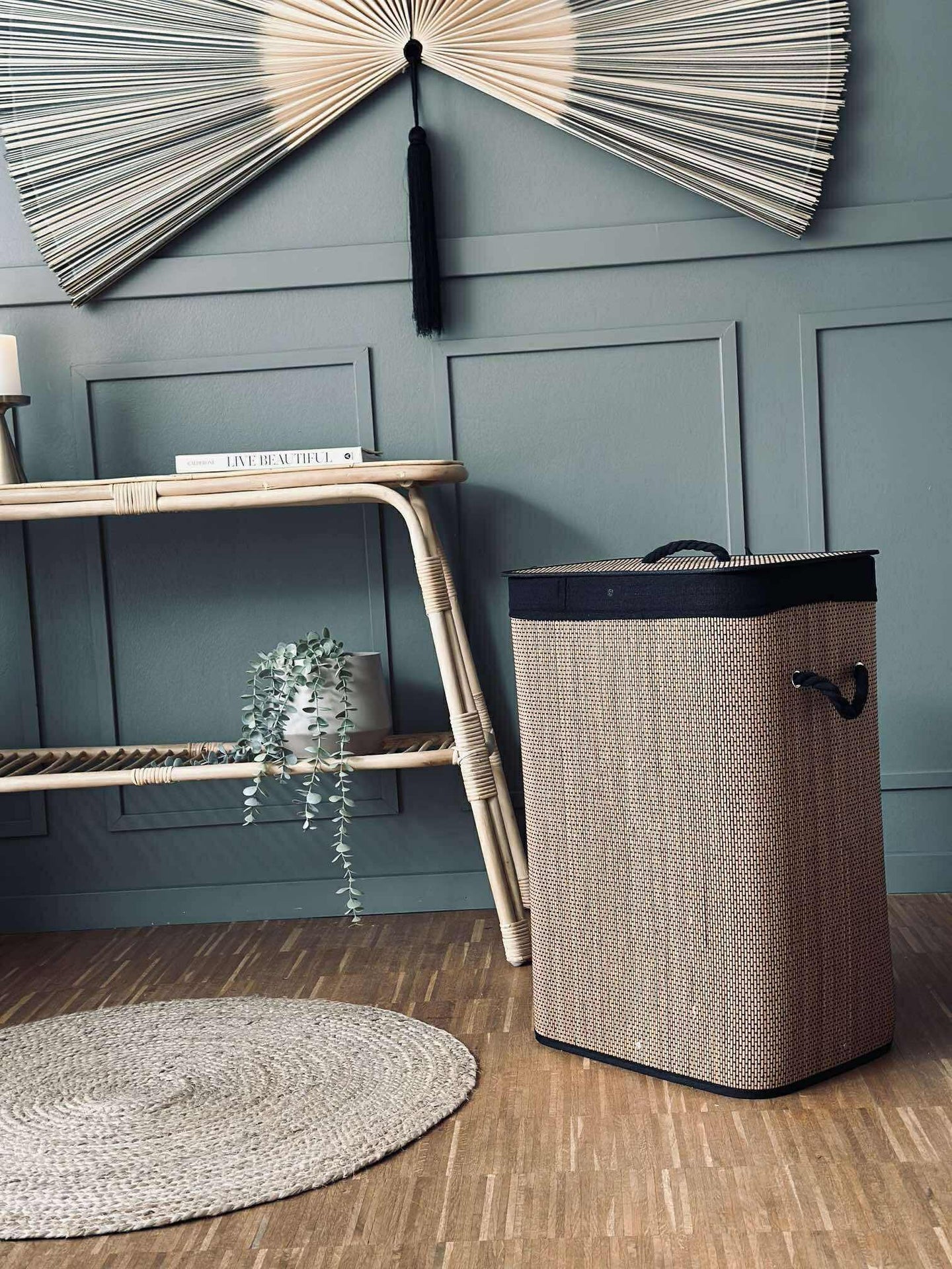 Skittentøyskurv i bambus - Svart