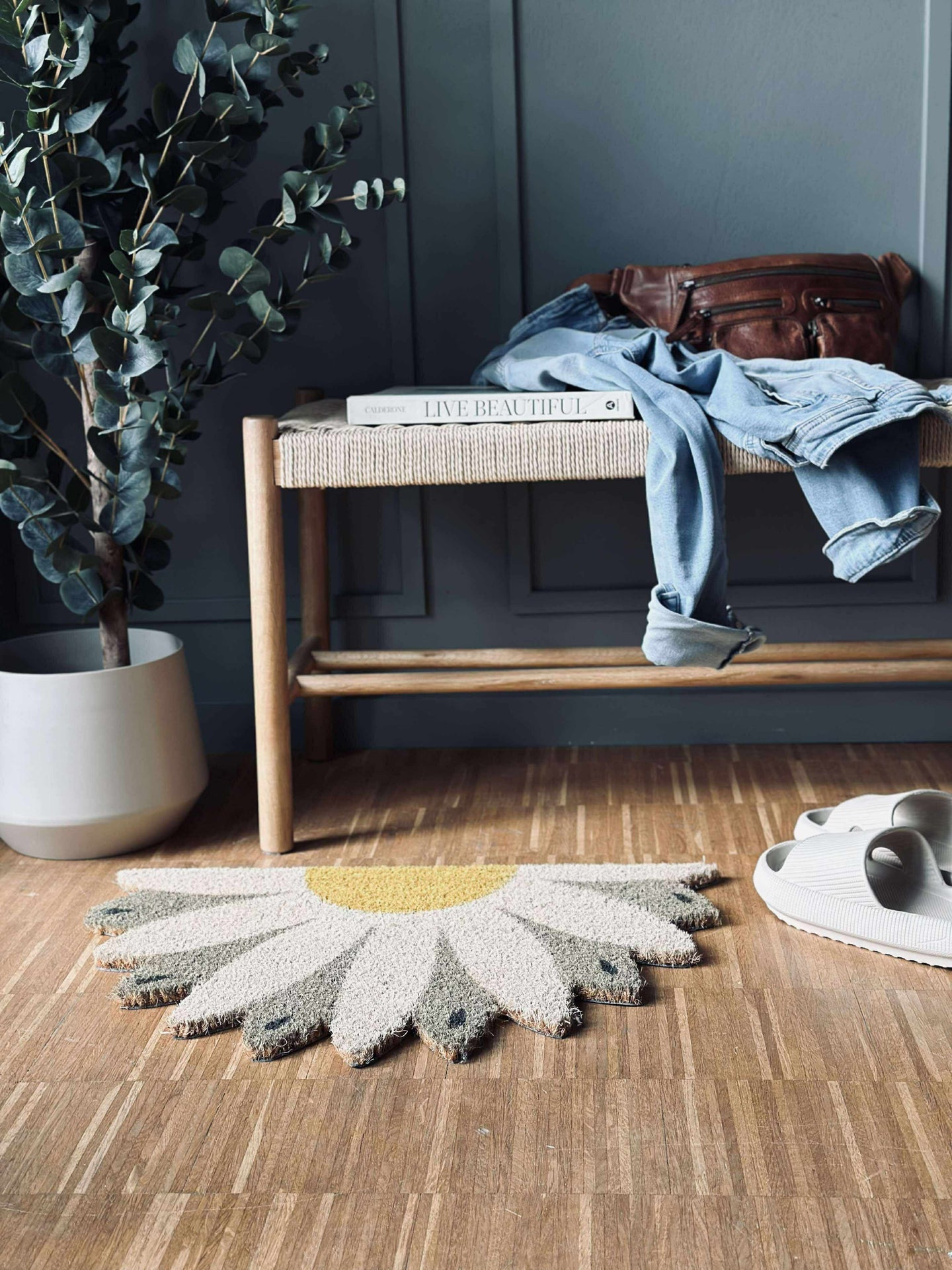 Dørmatte Blomst beige