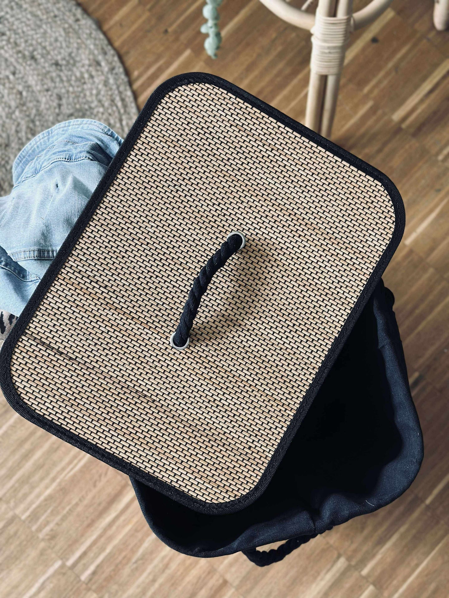 Skittentøyskurv i bambus - Svart