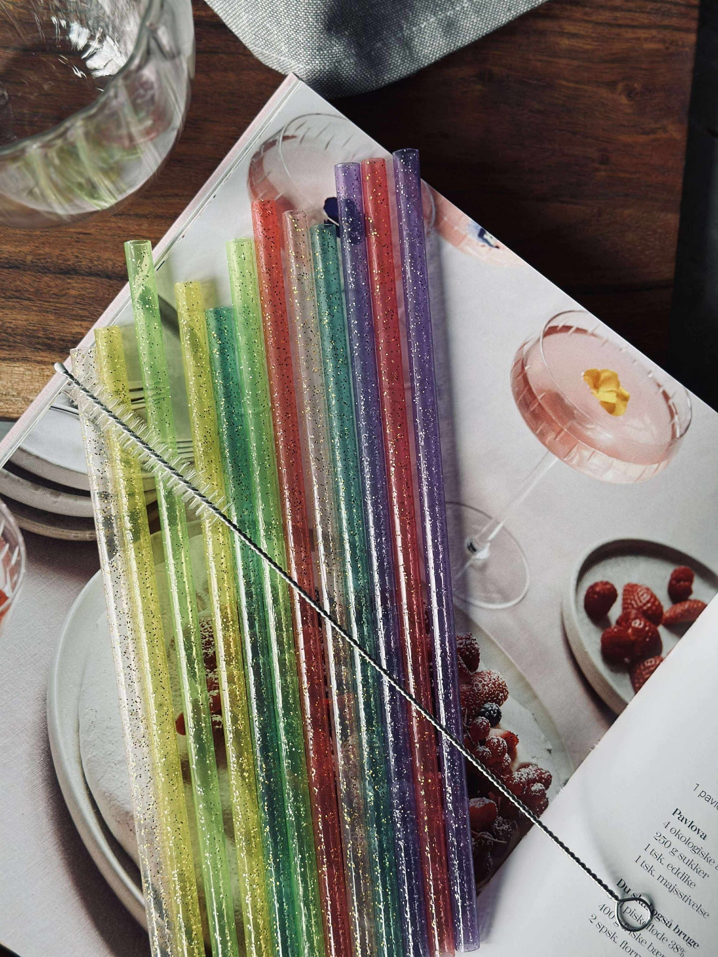 Sugerør med glitter - gjenbrukbare