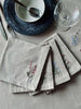 Munnservietter flower broderi - Pakke med 4 stk
