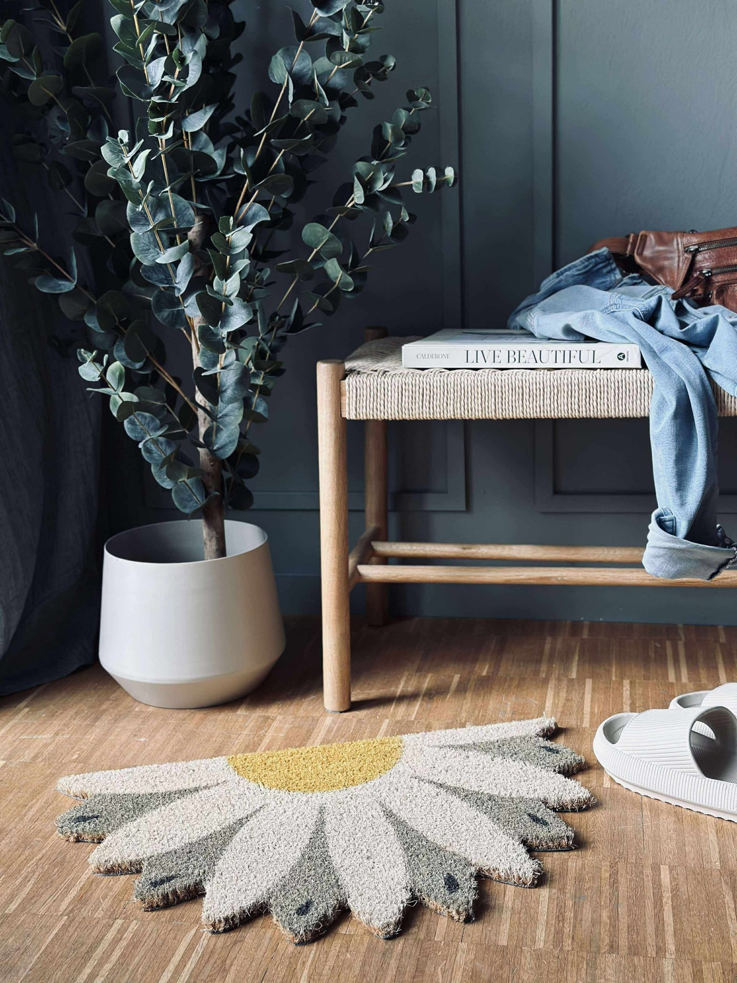Dørmatte Blomst beige