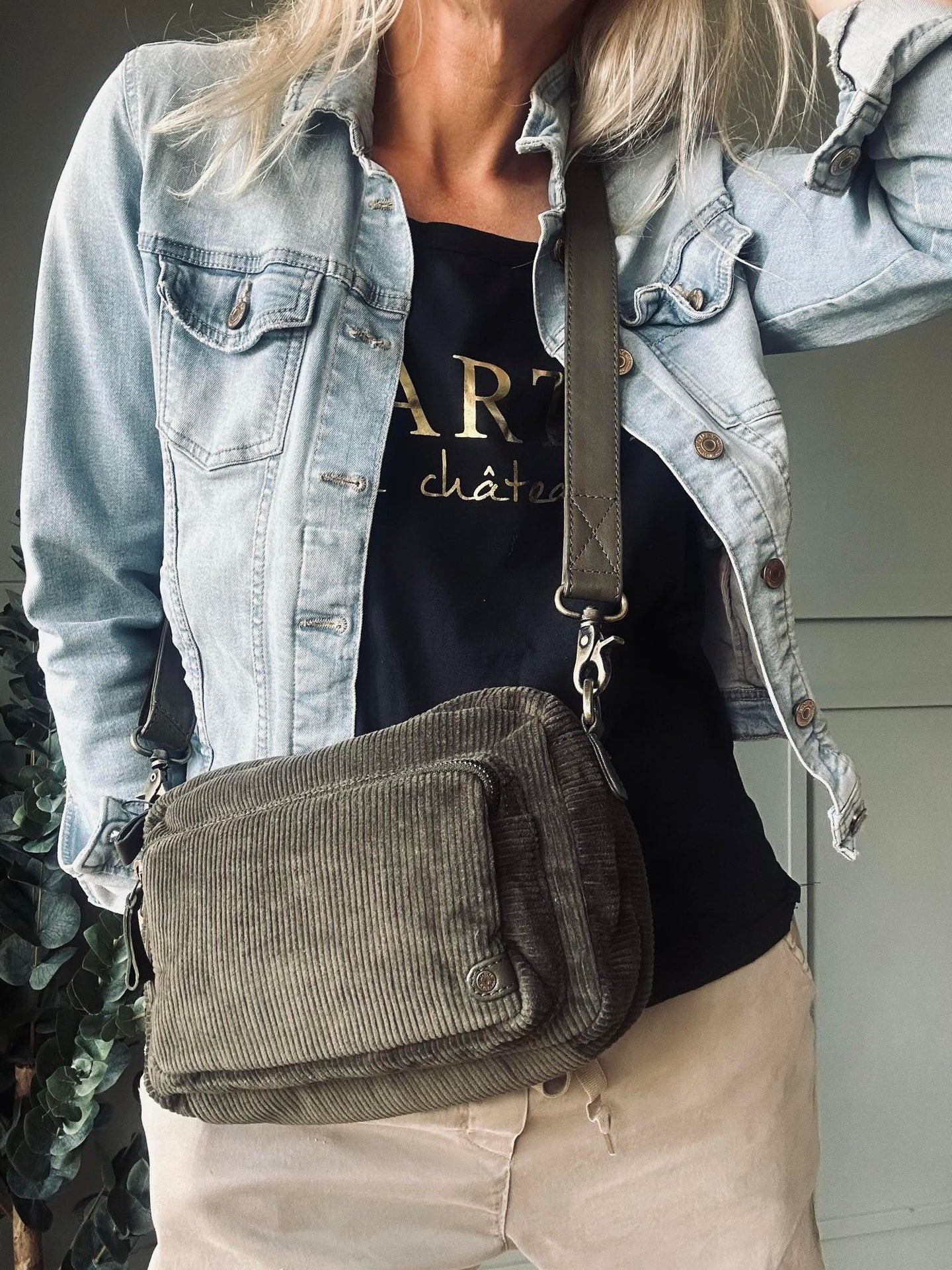 Crossbody Army fløyel