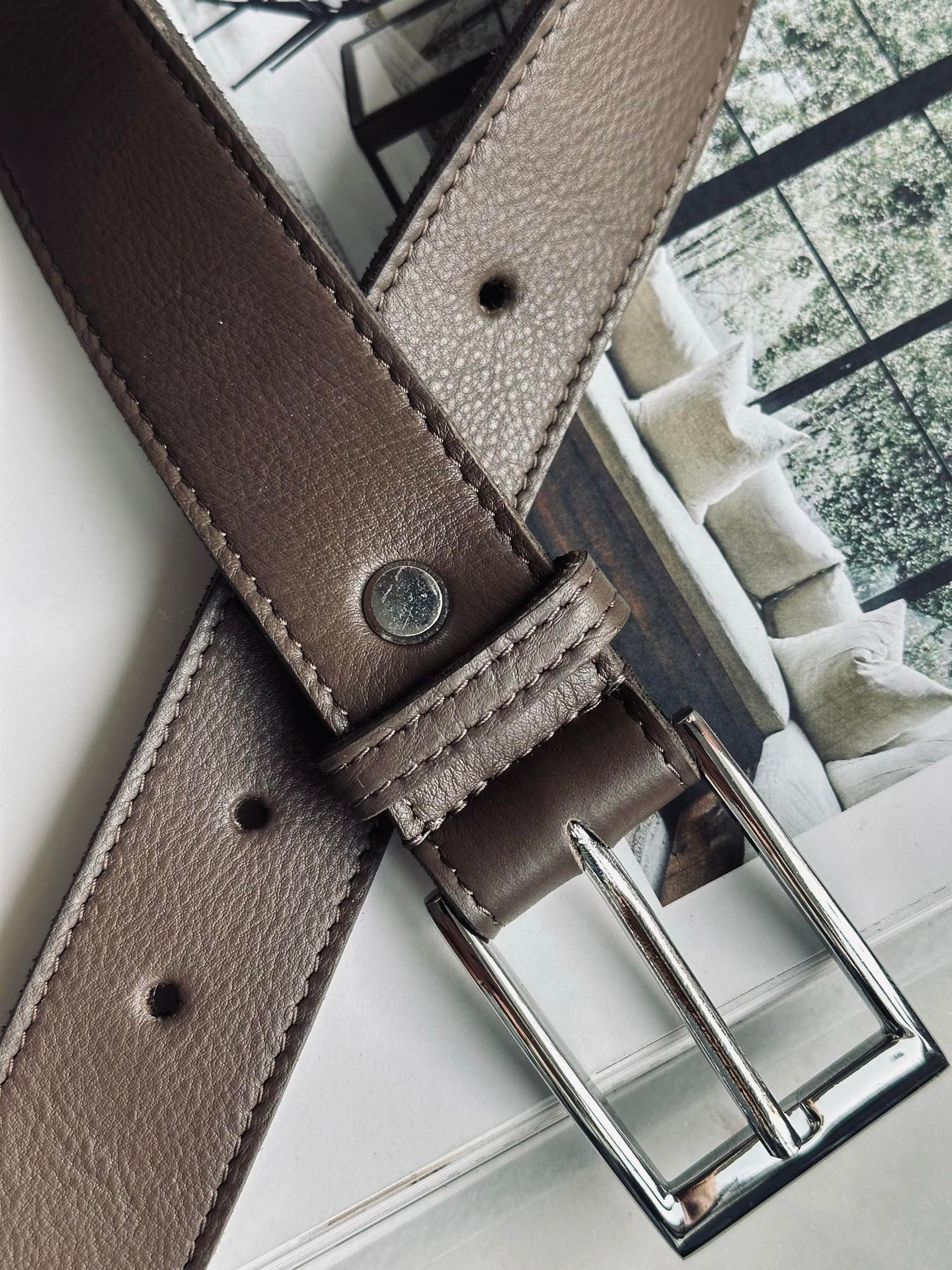 Belte 3,5 cm - Dark taupe