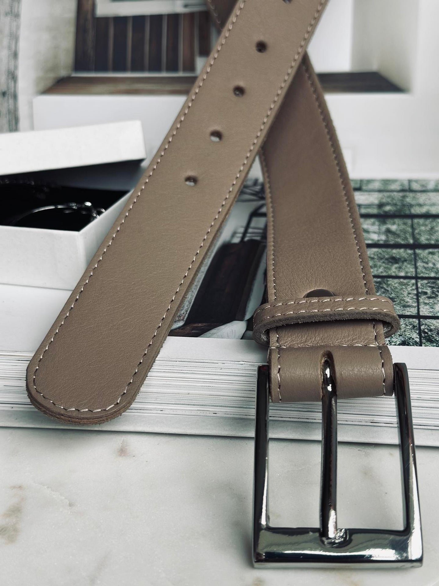 Belte 3,5 cm - Dusty taupe