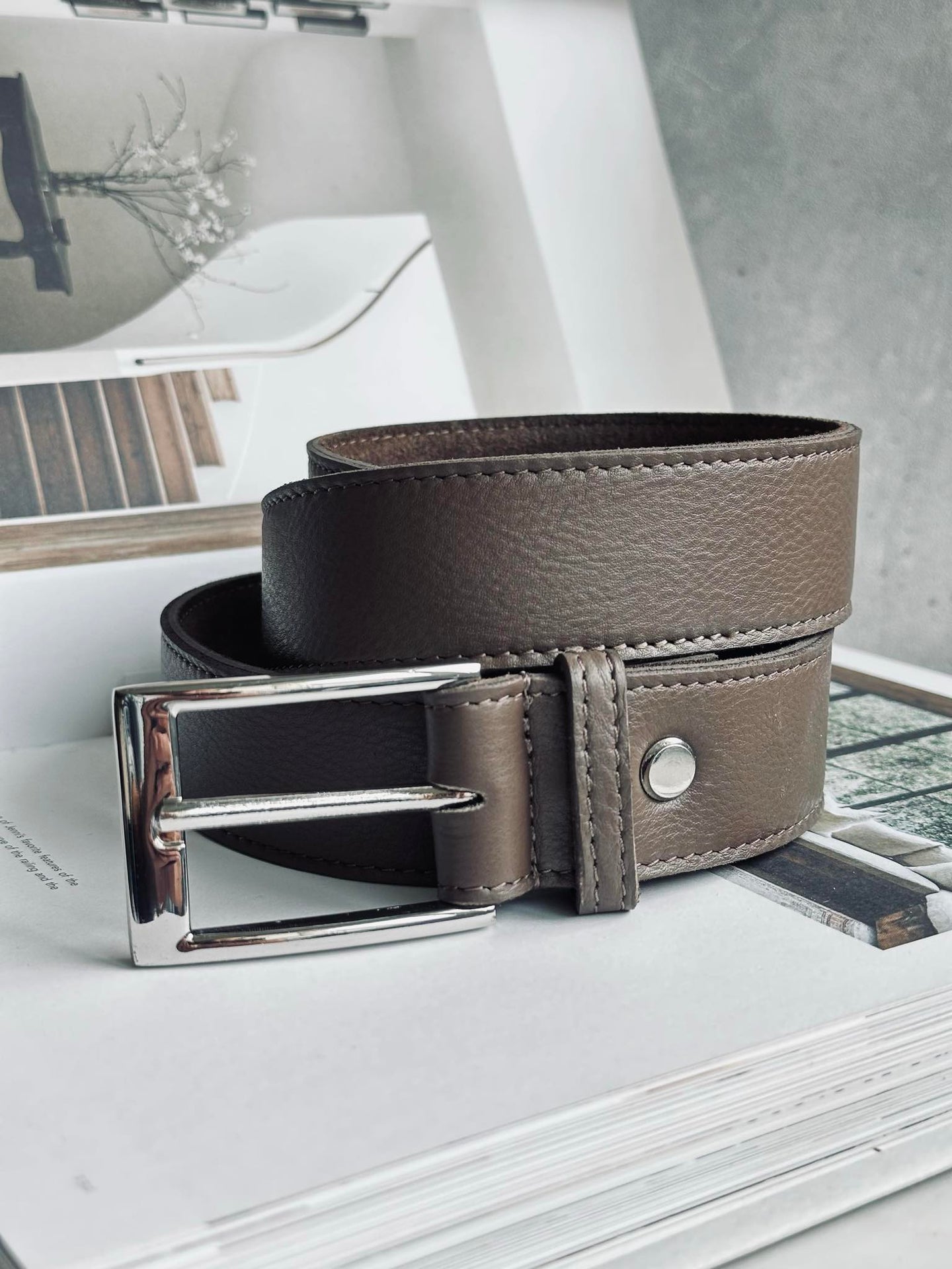 Belte 3,5 cm - Dark taupe