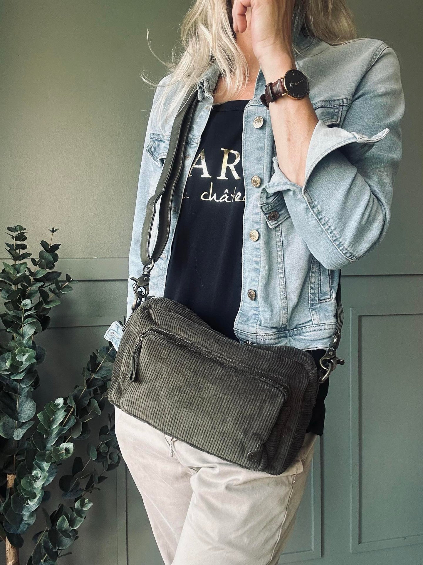 Crossbody Army fløyel