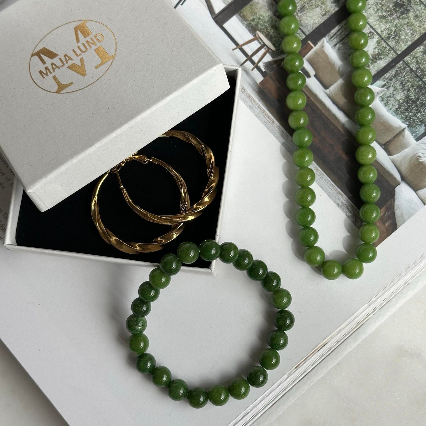 Halskjede Mary Smaragd