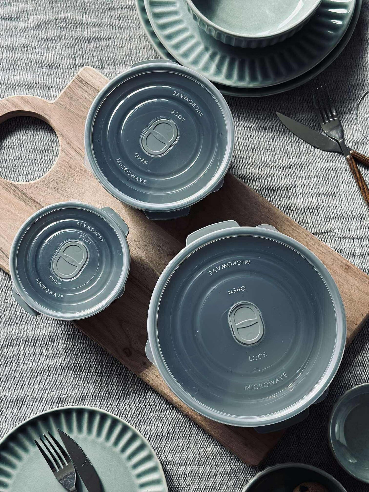 Oppbevaringsbokser - Sett med 2 stk. Grey