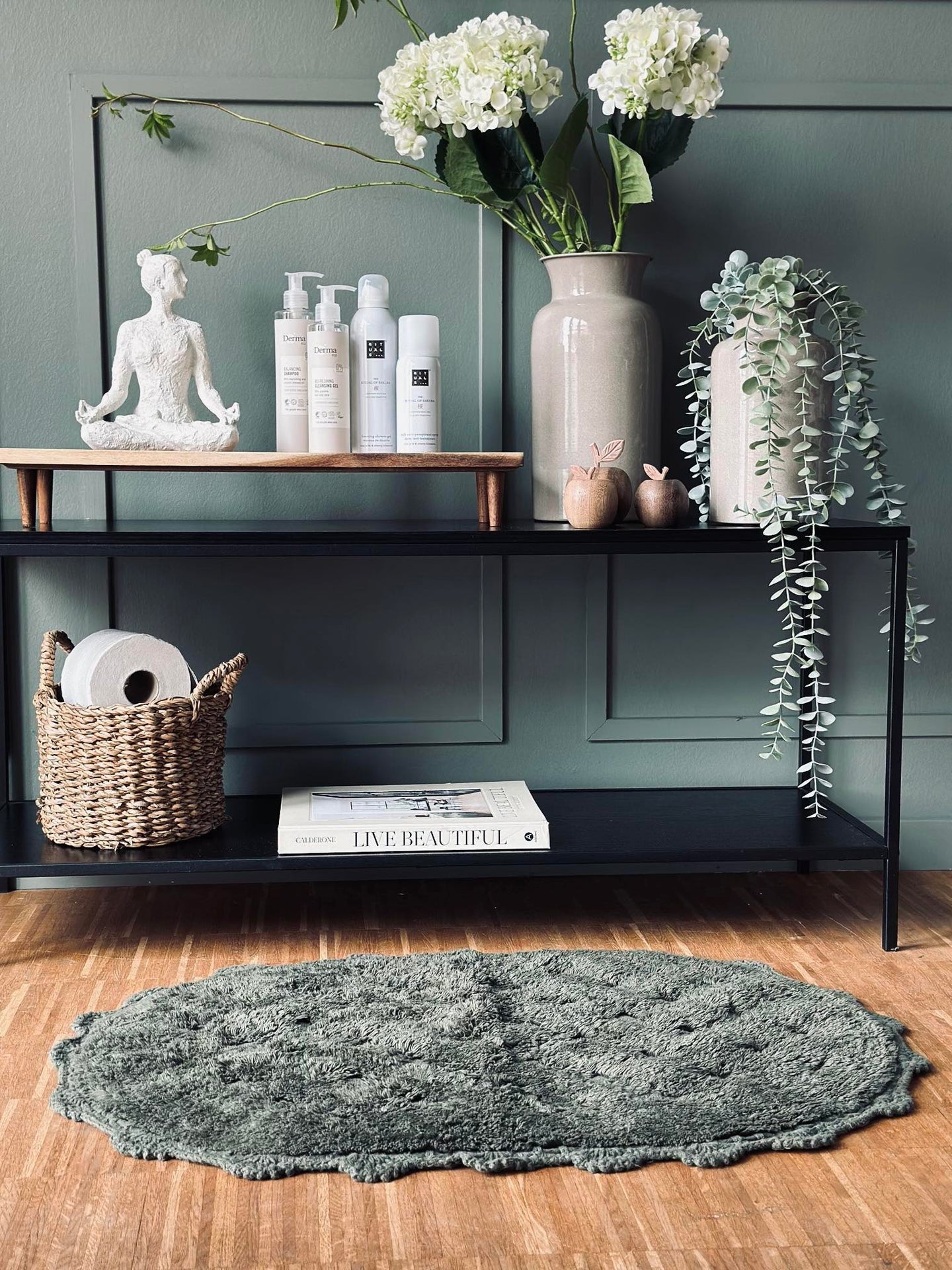 Badematte COTTON Oliven