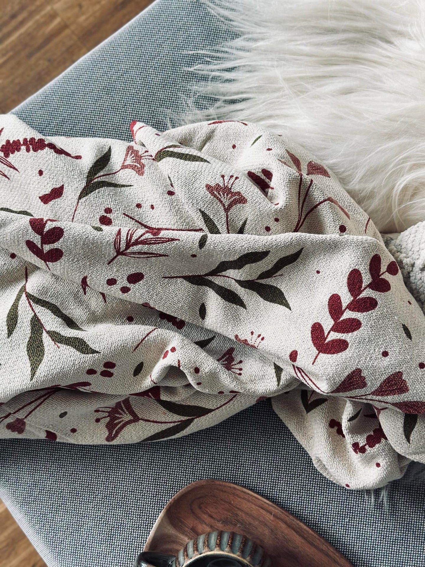 Pledd resirkulert bomull - Flora
