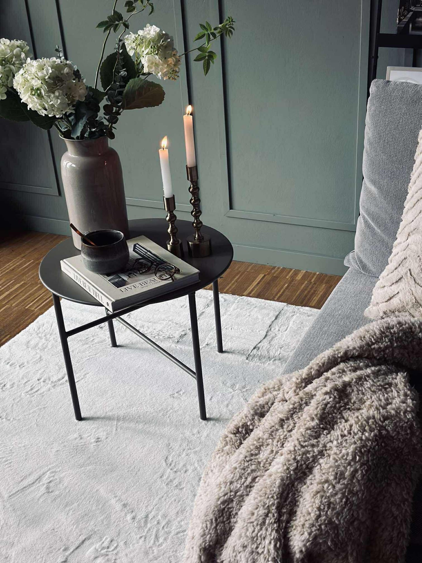 Gulvteppe Plys white