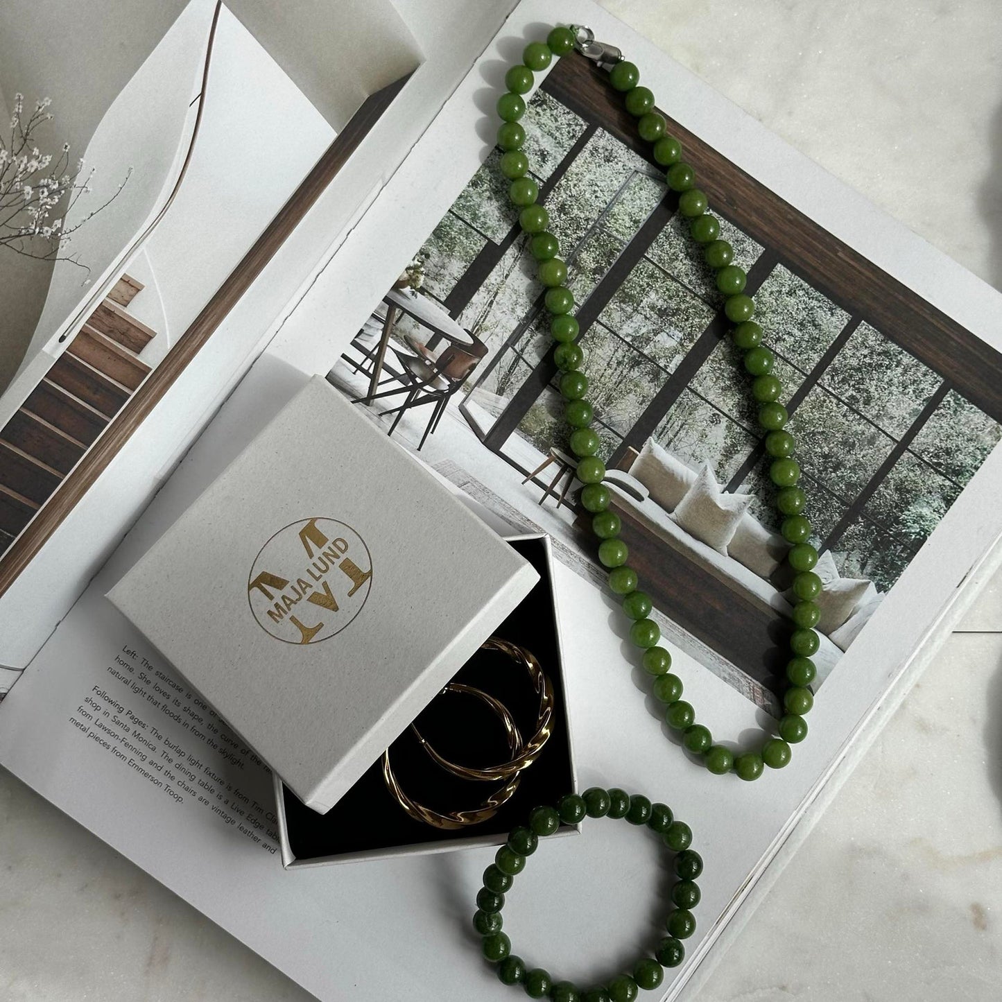 Halskjede Mary Smaragd