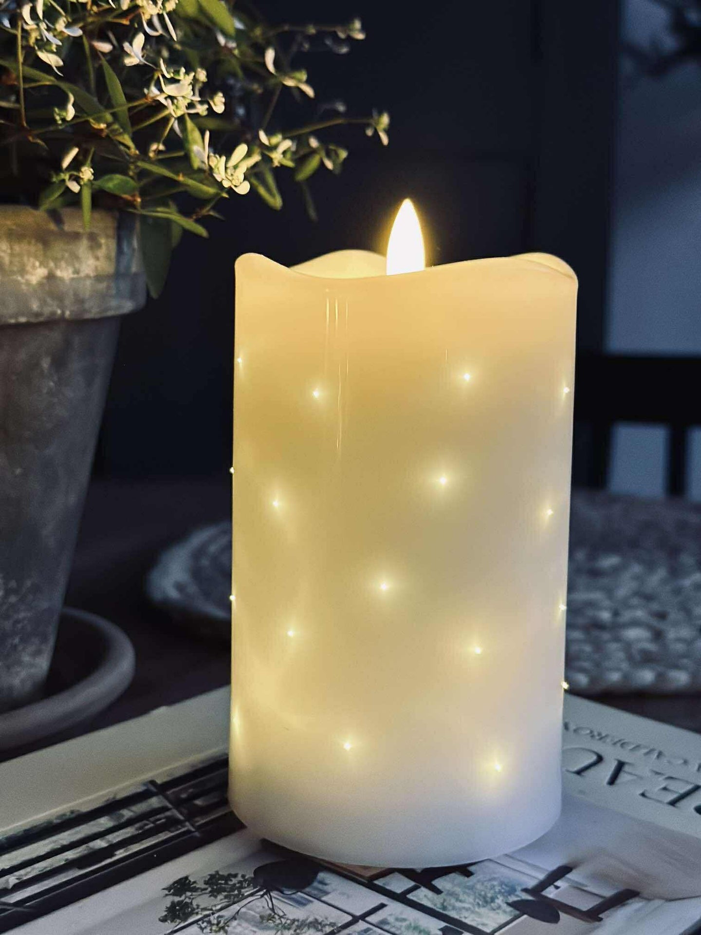 LED blokklys White TWINKLE - 12,5 cm