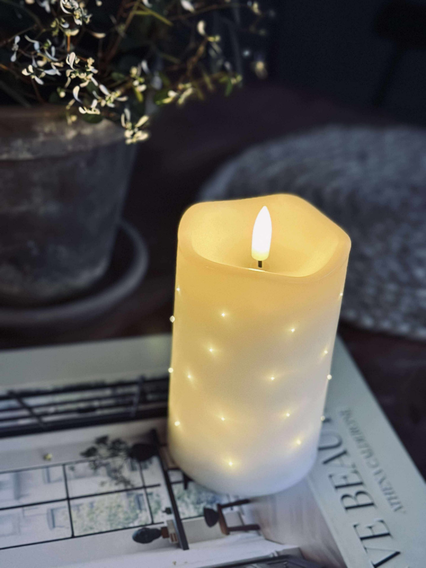 LED blokklys White TWINKLE - 12,5 cm