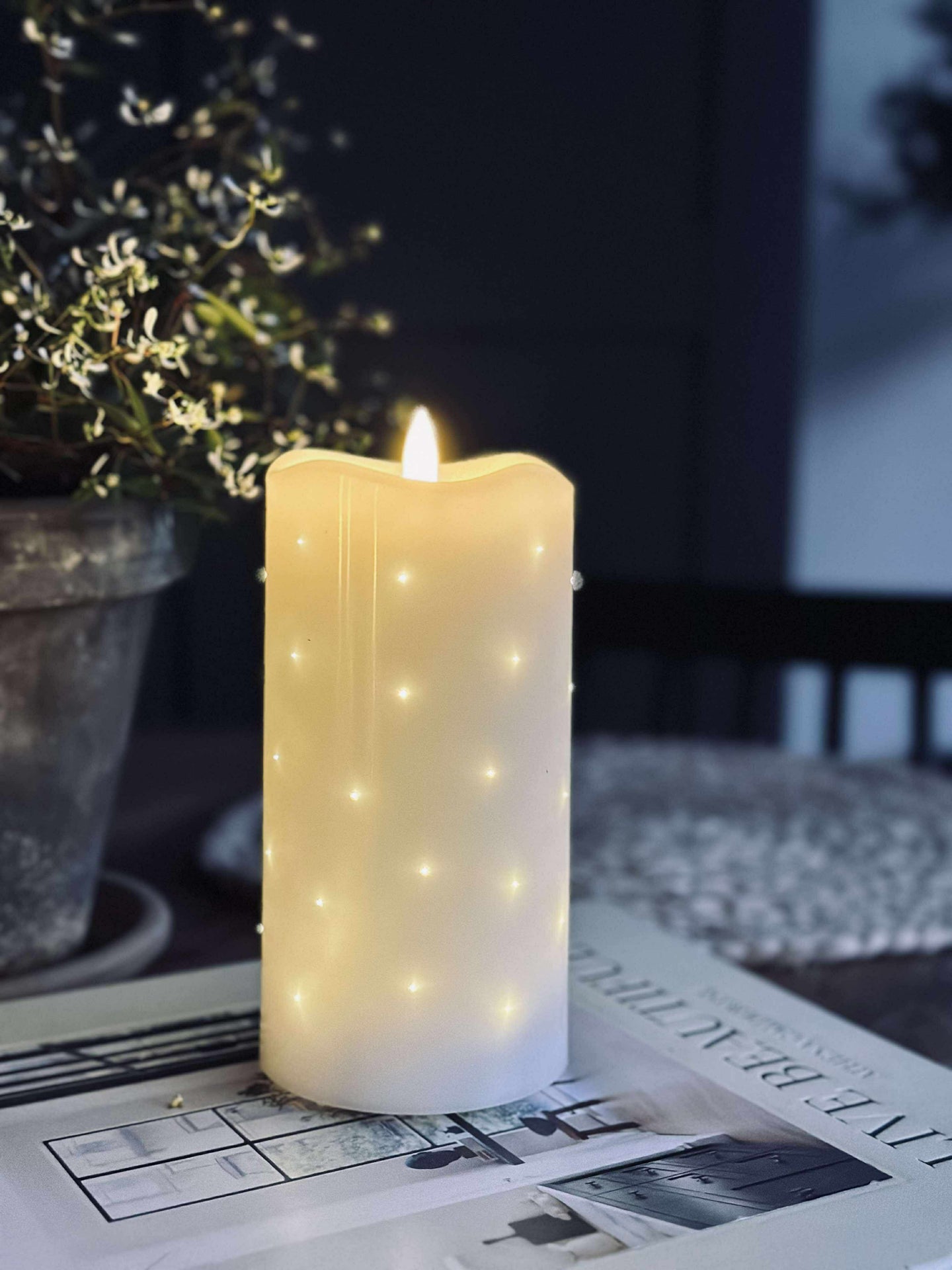 LED Bloklys White TWINKLE 15cm