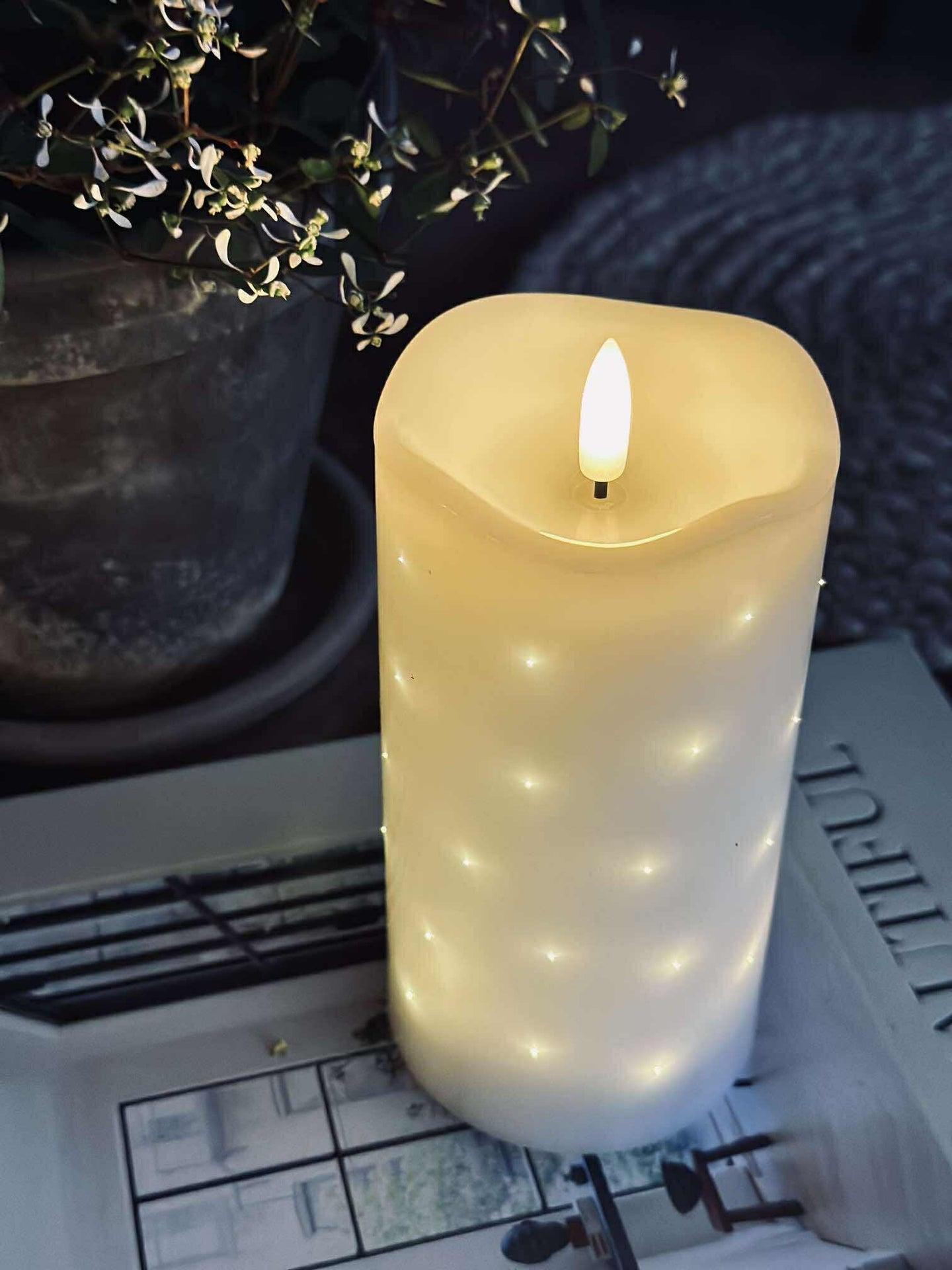 LED Bloklys White TWINKLE 15cm