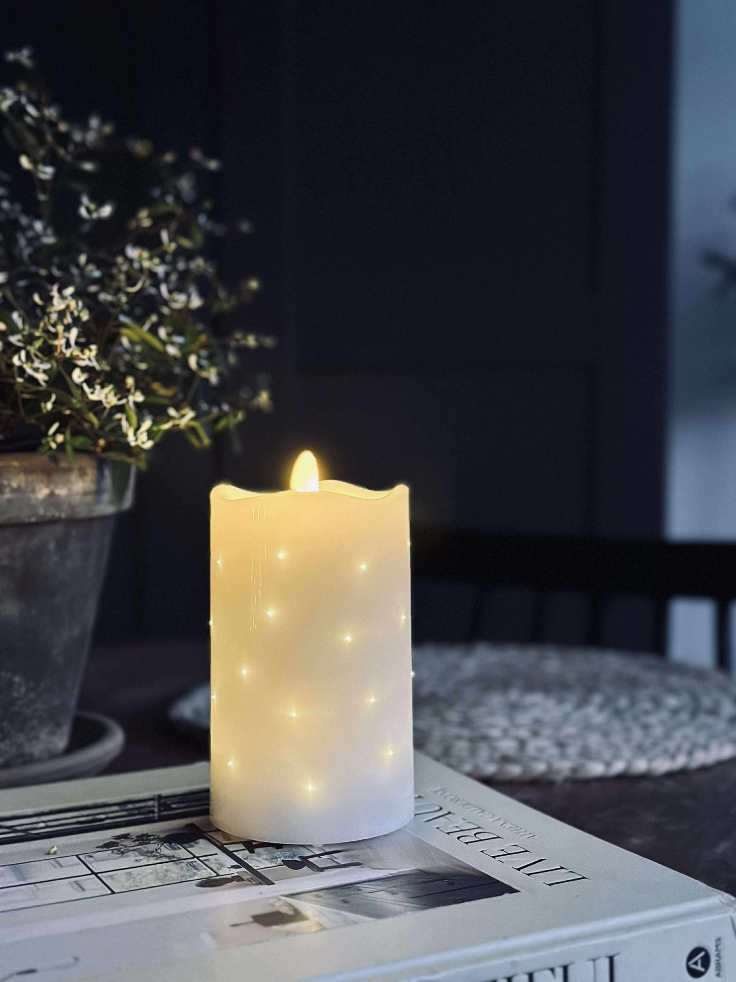 LED blokklys White TWINKLE - 12,5 cm