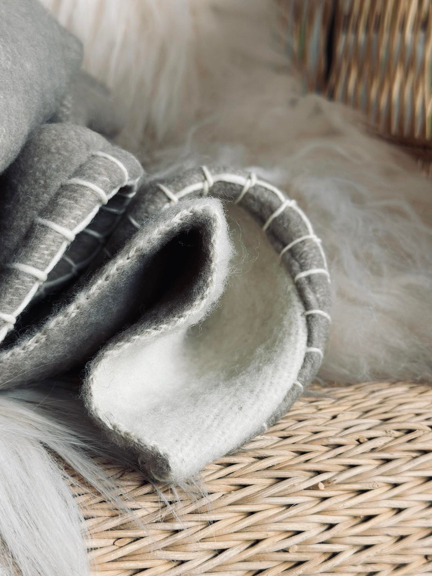 Plaid 100 % ull - Beige / natur