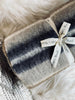 Pledd 100 % ull - Taupe stripe