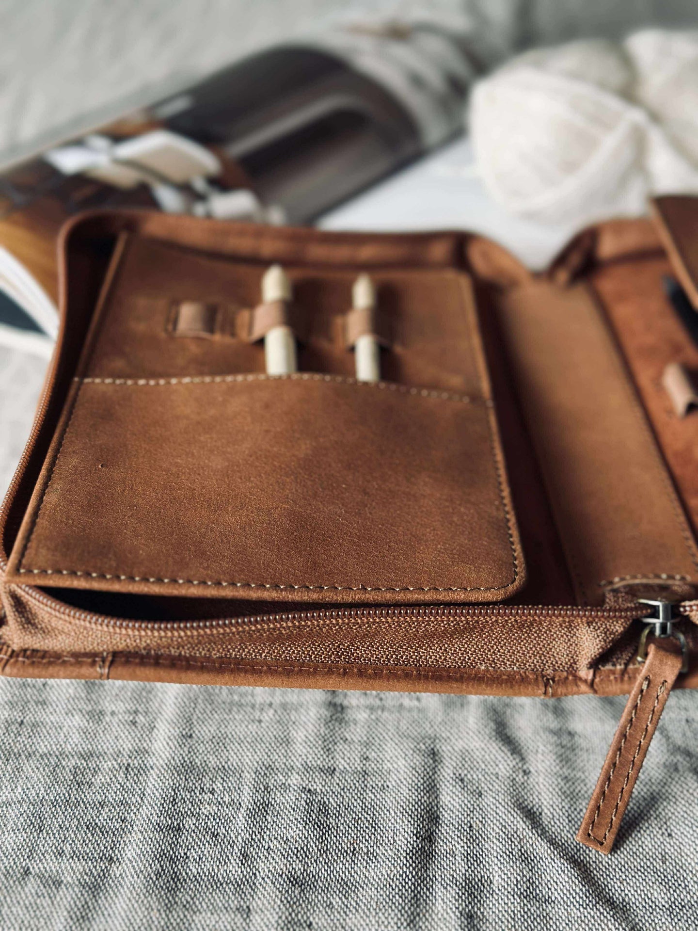 Organiser Cognac Lær