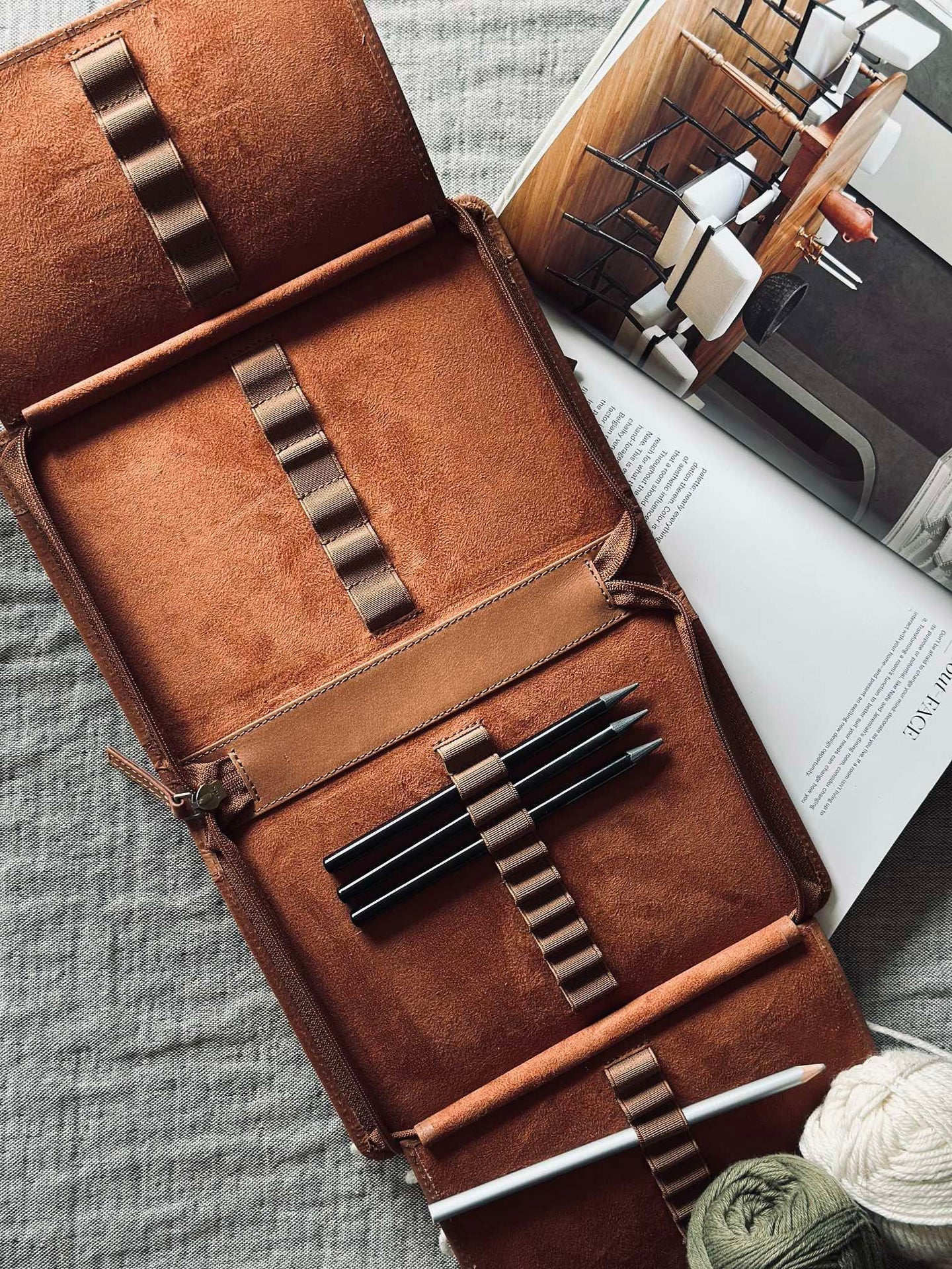 Organiser Cognac Lær
