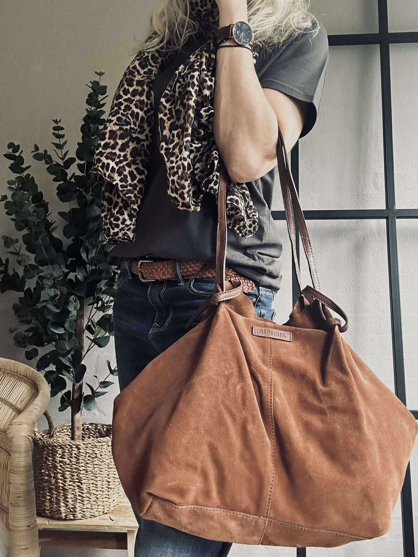 Vakker ruskinnshopper - Cognac