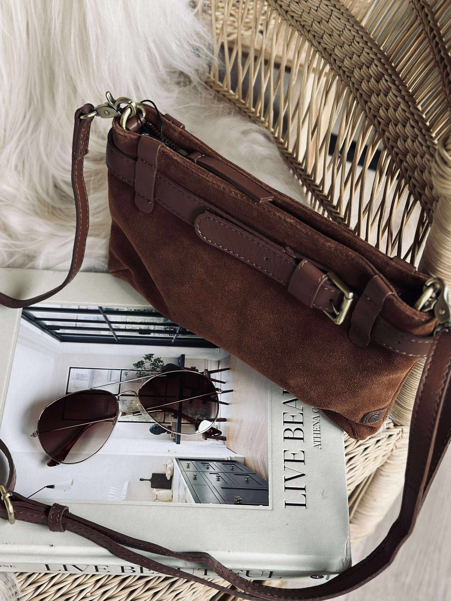 Clutch ruskinn - Cognac