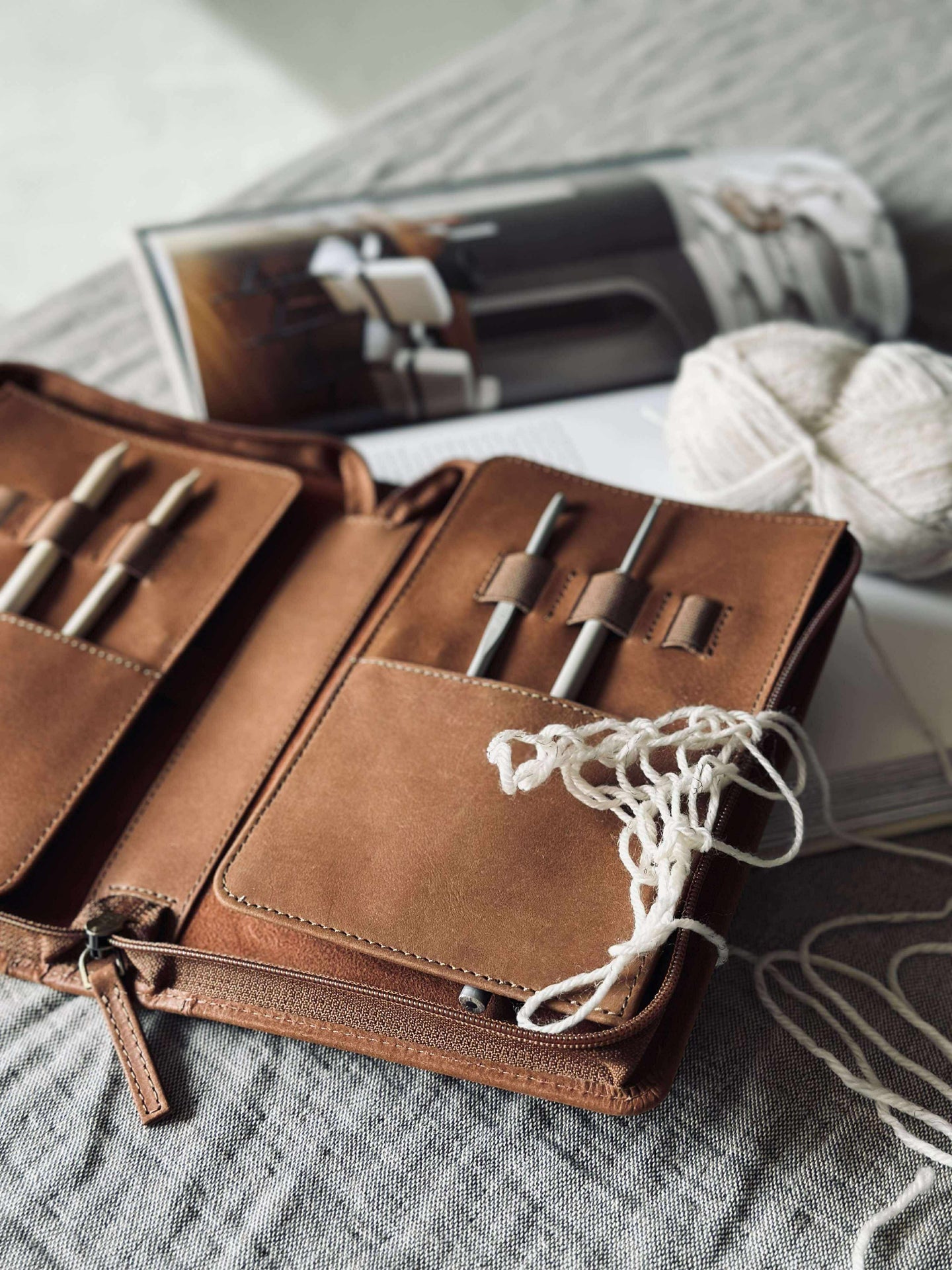 Organiser Cognac Lær