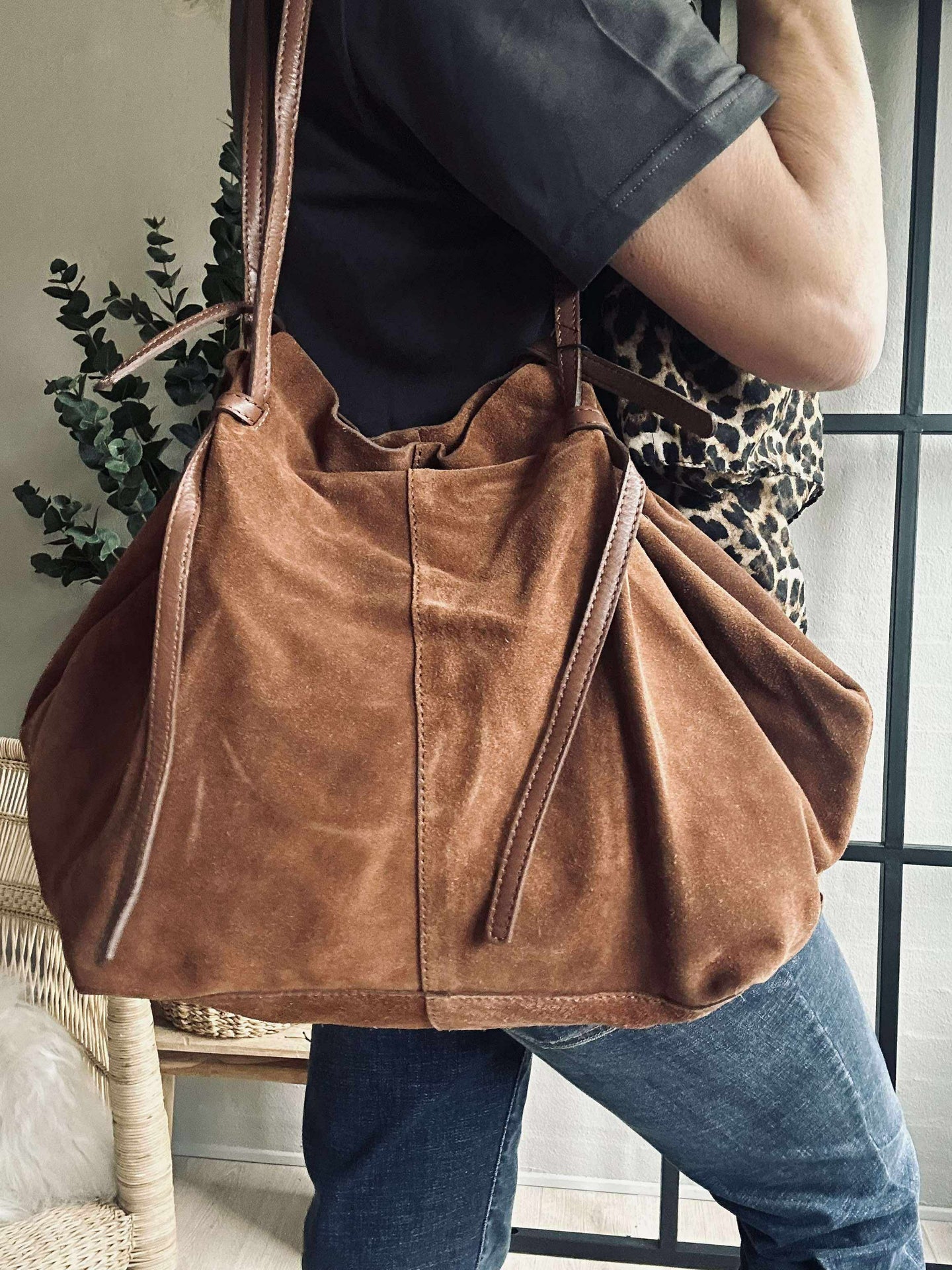 Vakker ruskinnshopper - Cognac