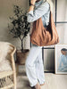 Shopper i mykt ruskinn - Cognac