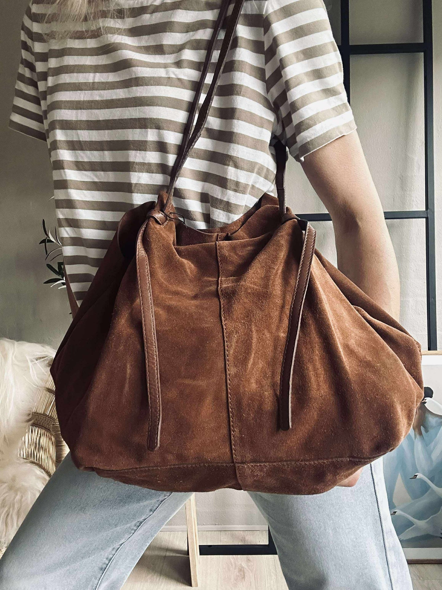 Vakker ruskinnshopper - Cognac
