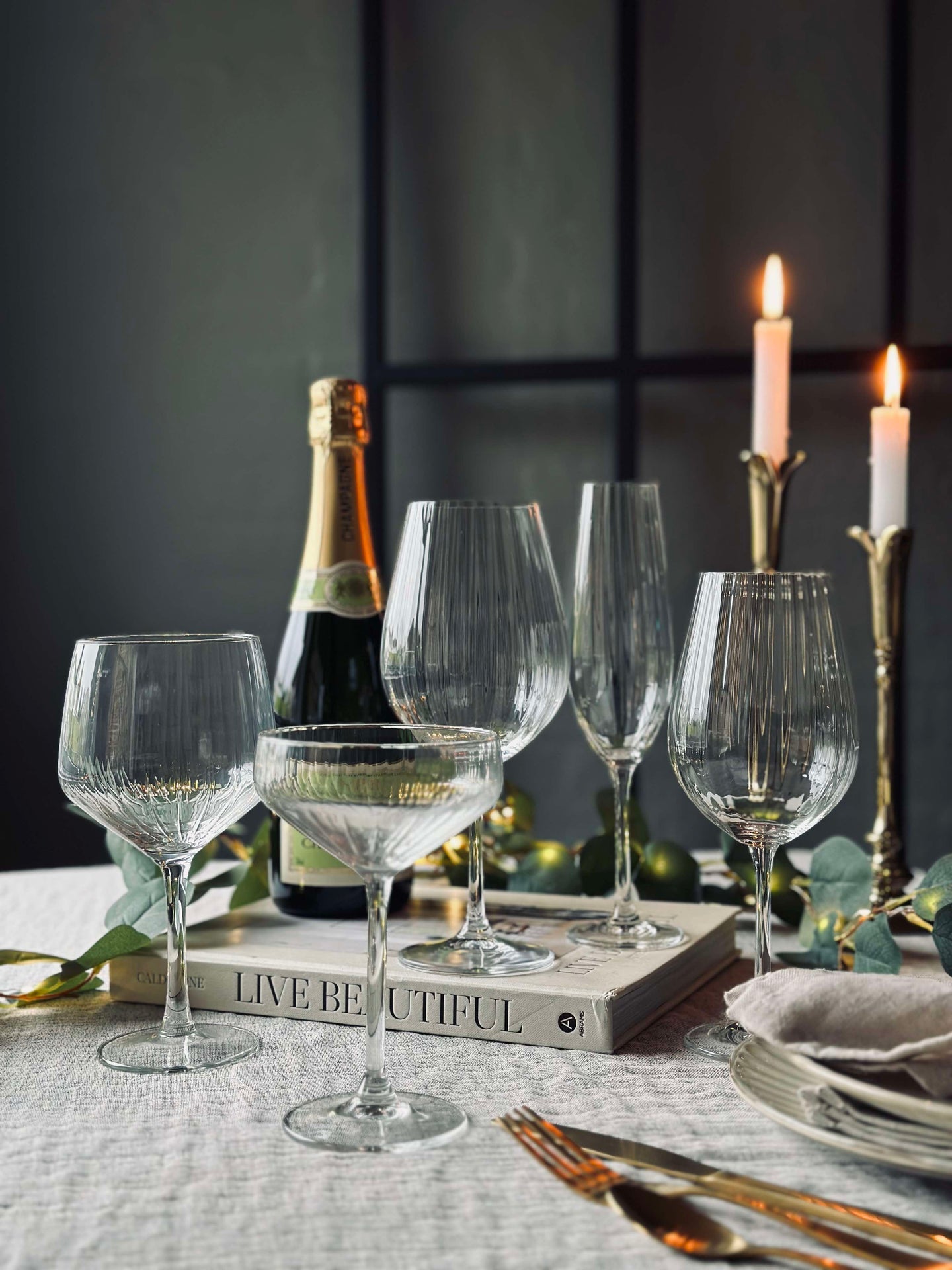 Champagneglass CRYSTAL - Sett med 4 stk.