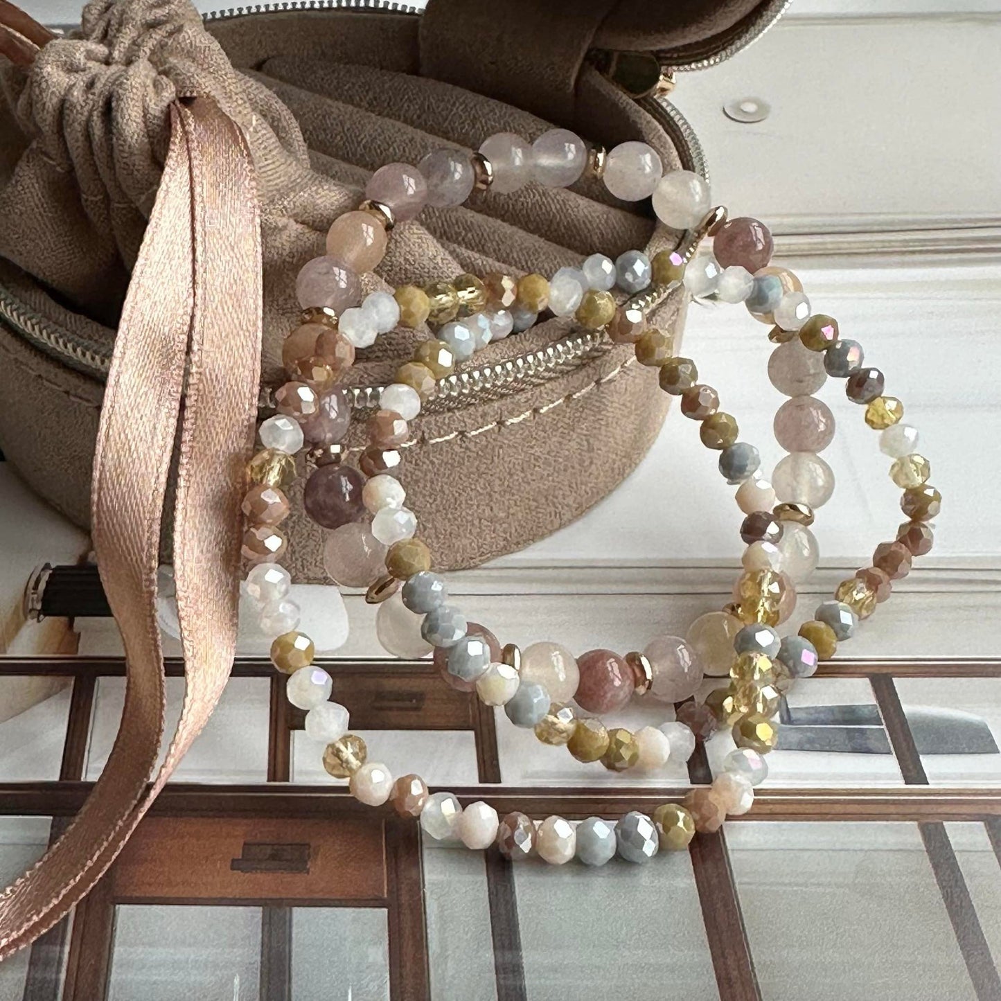 Armbånd Luna Blush Mix – Sett med 3 stk