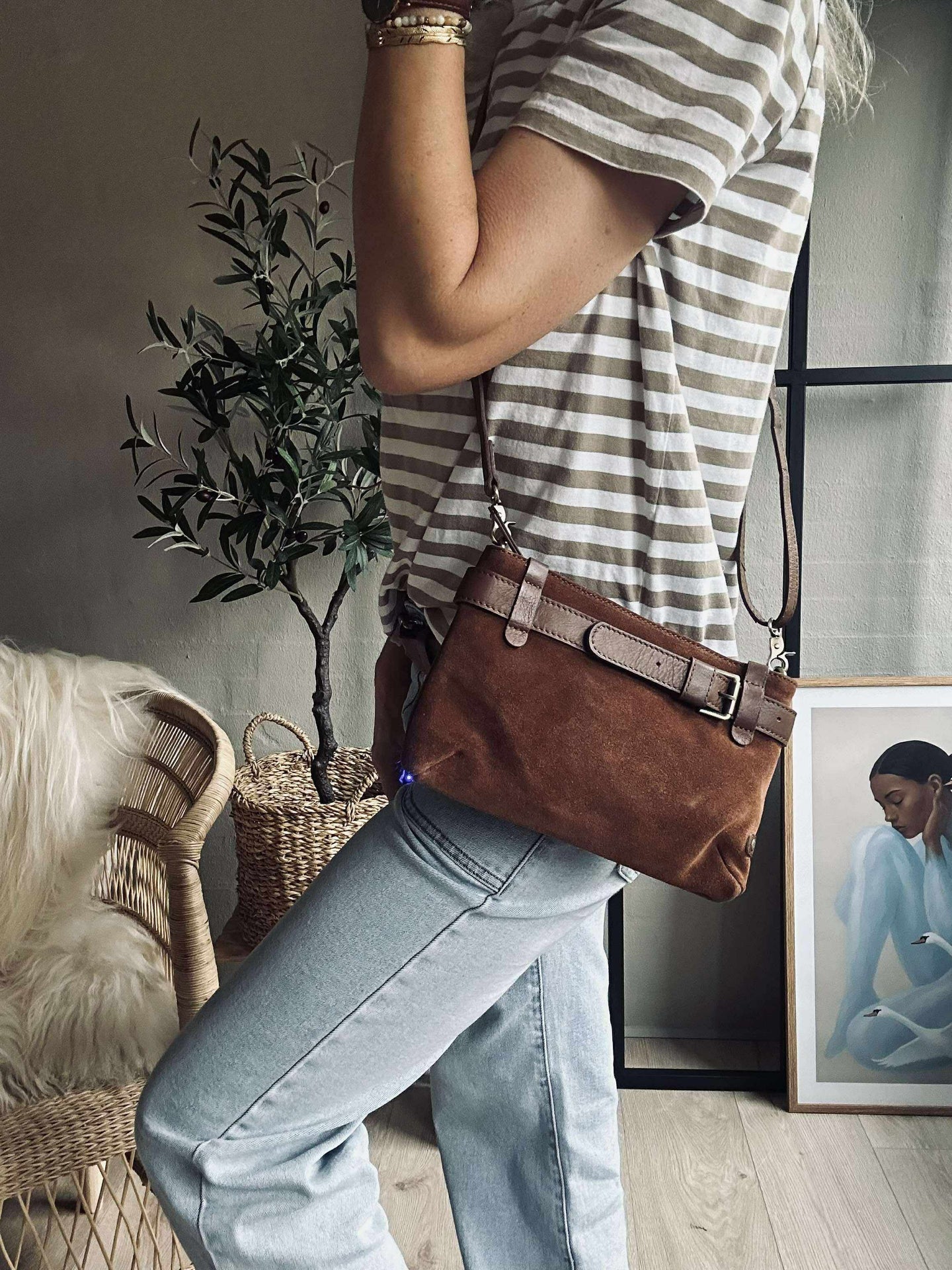 Clutch ruskinn - Cognac