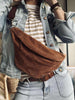 Vakker semsket skinn-bumbag - Cognac