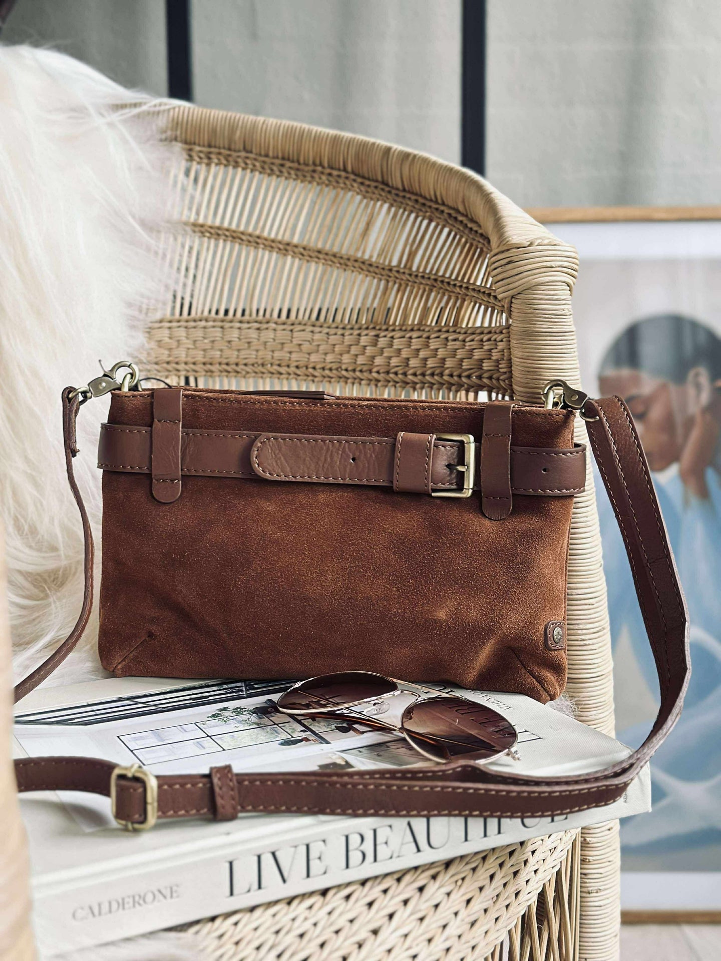 Clutch ruskinn - Cognac