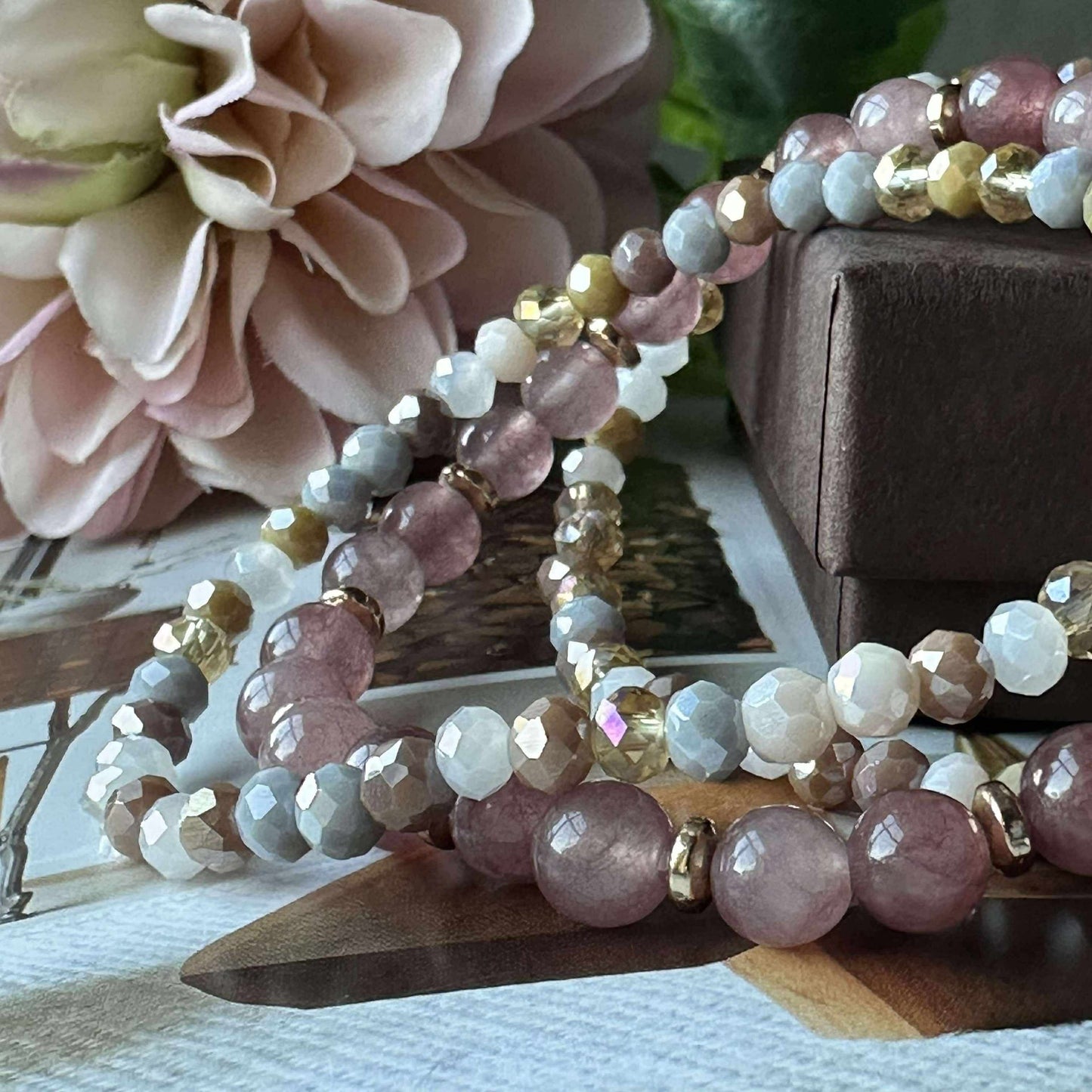 Armbånd Luna Vintage Rose – Sett med 3 stk