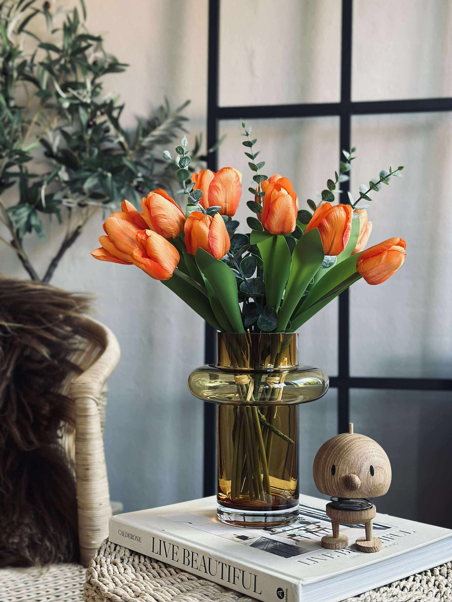 Vase i munnblåst glass - Lyngby amber