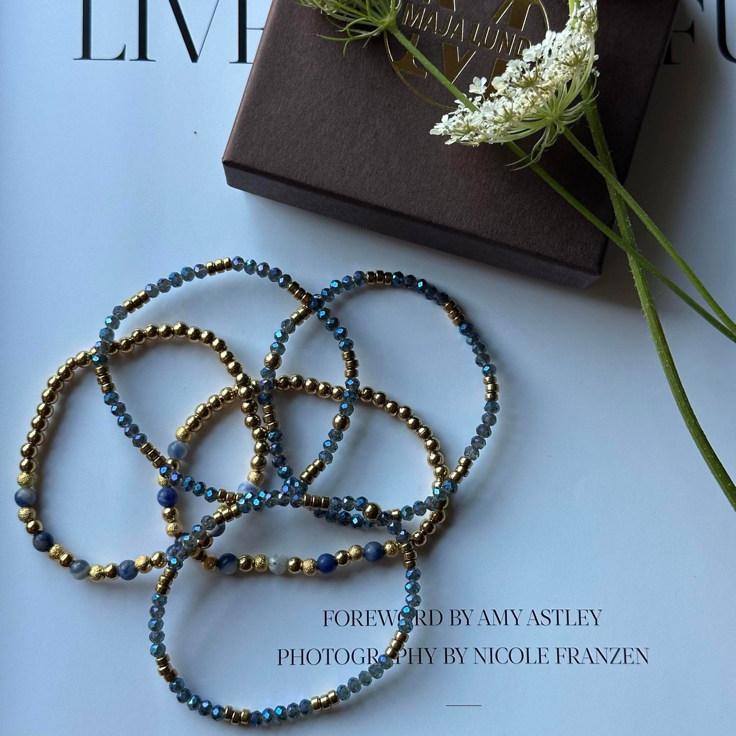Armbånd Ofelia Navy - Sett med 5 armbånd